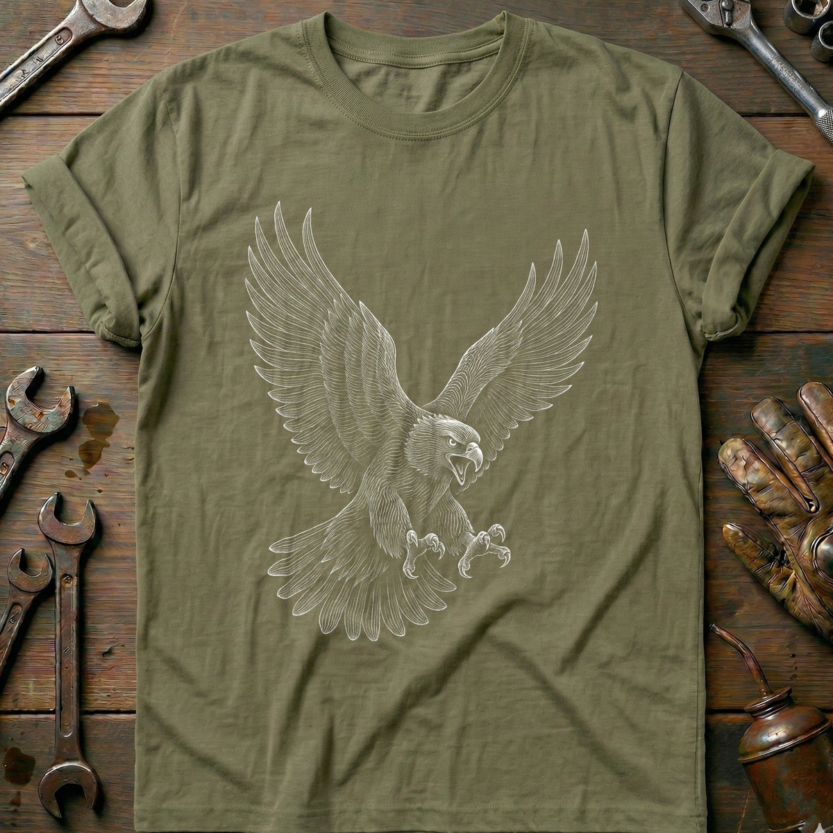 Eagle Engraving Motorcycle T-Shirt EU Gift For Biker