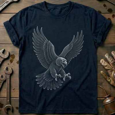 Eagle Engraving Motorcycle T-Shirt EU Gift For Biker