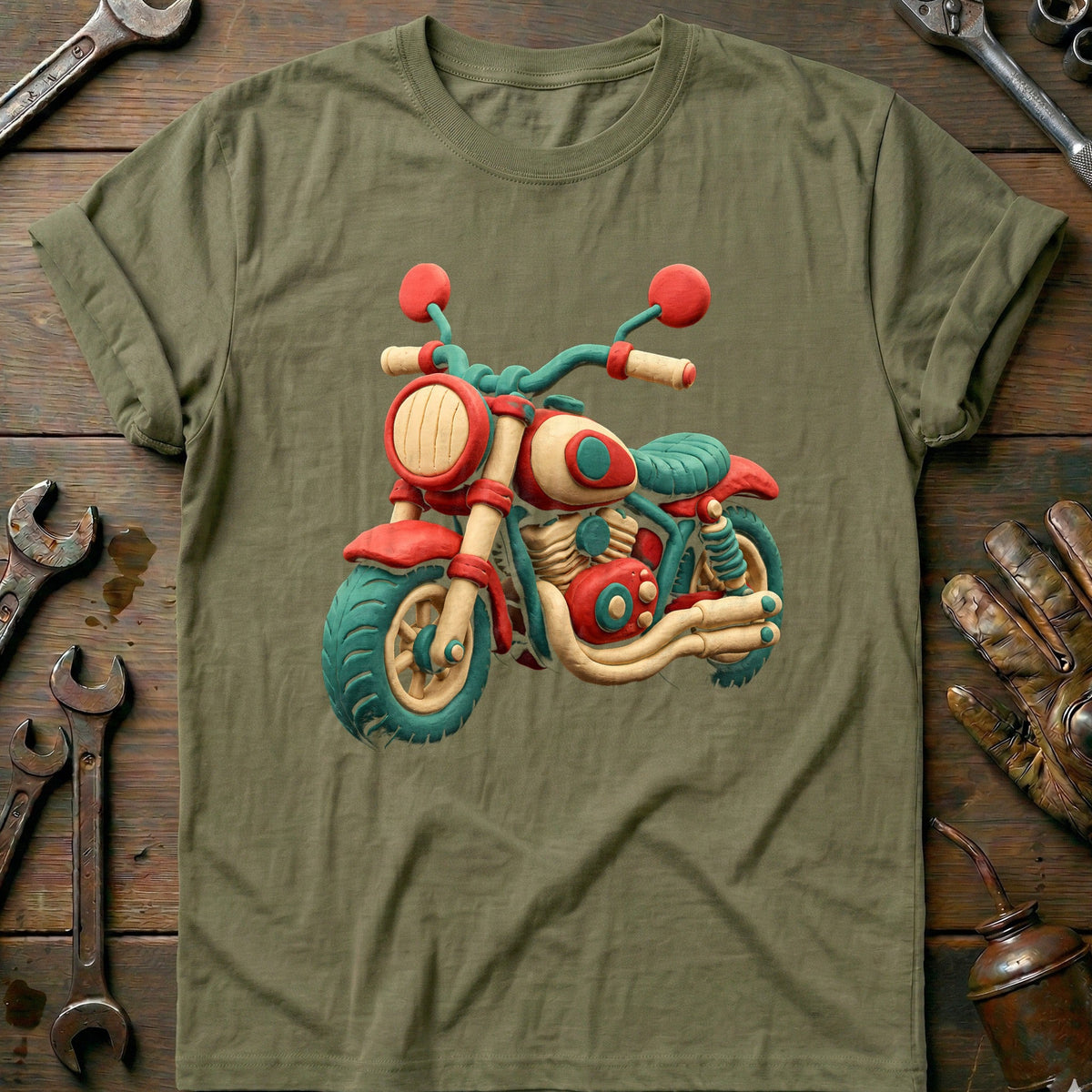 Claymation Moto Motorcycle T-Shirt Gift For Biker
