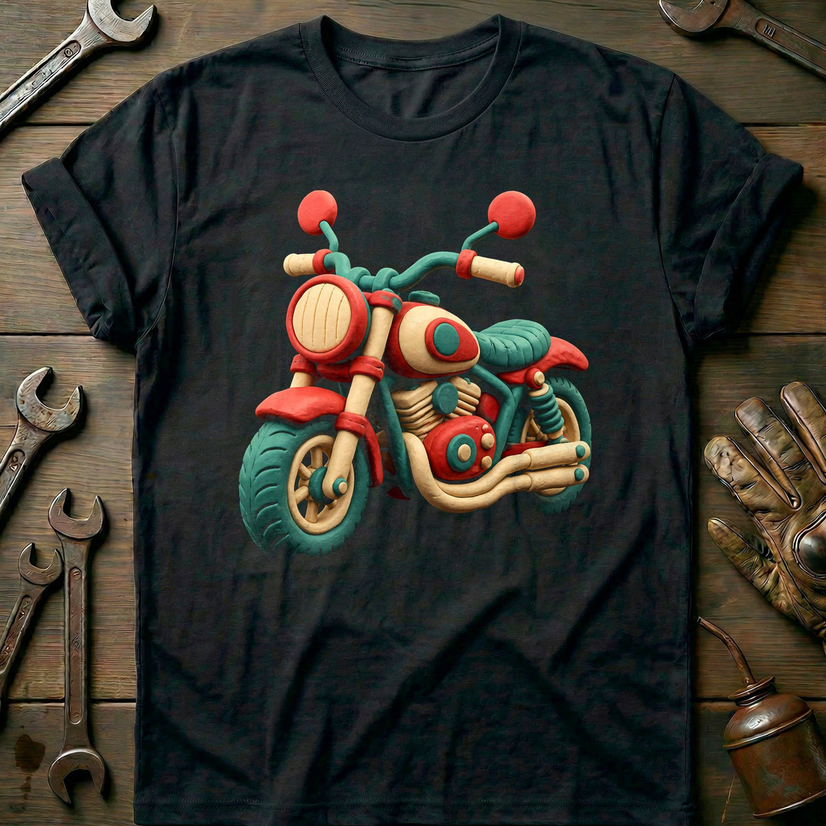 Claymation Moto Motorcycle T-Shirt Gift For Biker