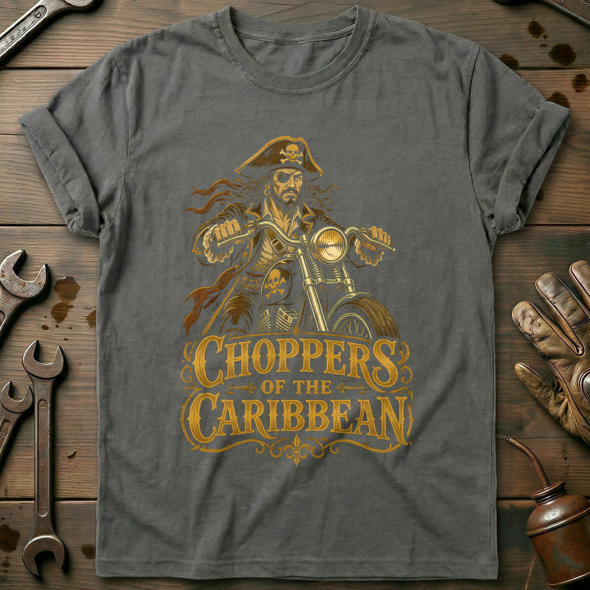 Choppers of the Caribbean Motorcycle T-Shirt Gift For Biker
