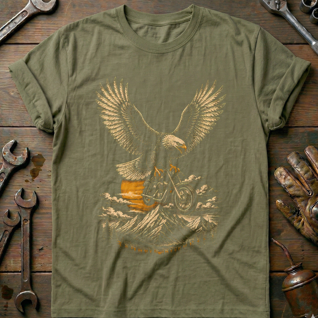 Eagle Motorcycle T-Shirt Gift For Biker