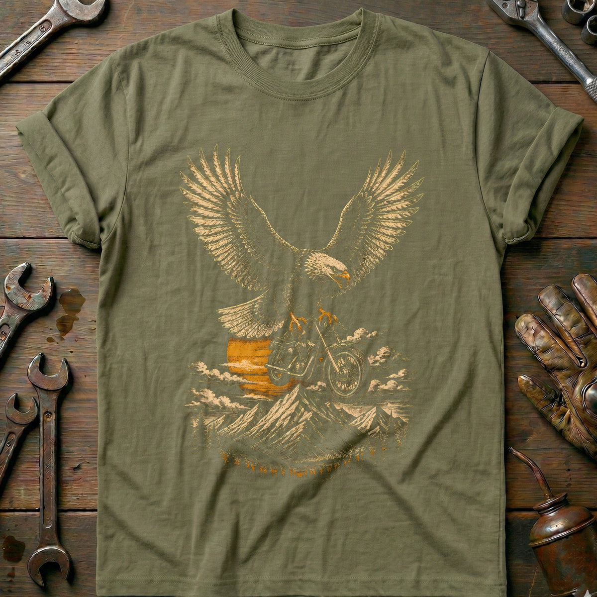 Eagle Motorcycle T-Shirt Gift For Biker