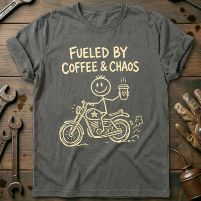 Coffee Chaos Motorcycle T-Shirt GC Gift For Biker