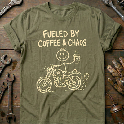 Coffee Chaos Motorcycle T-Shirt GC Gift For Biker