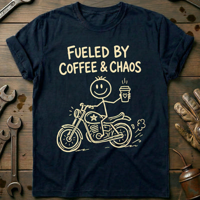 Coffee Chaos Motorcycle T-Shirt GC Gift For Biker