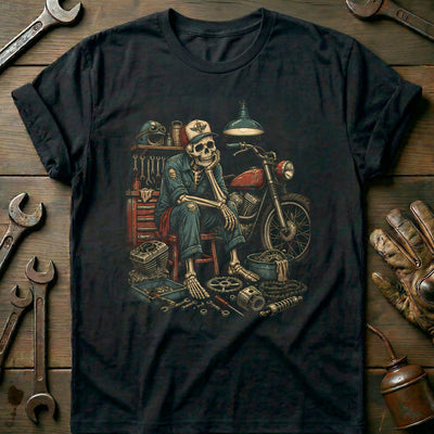 Skeleton Mechanic Motorcycle T-Shirt Gift For Biker