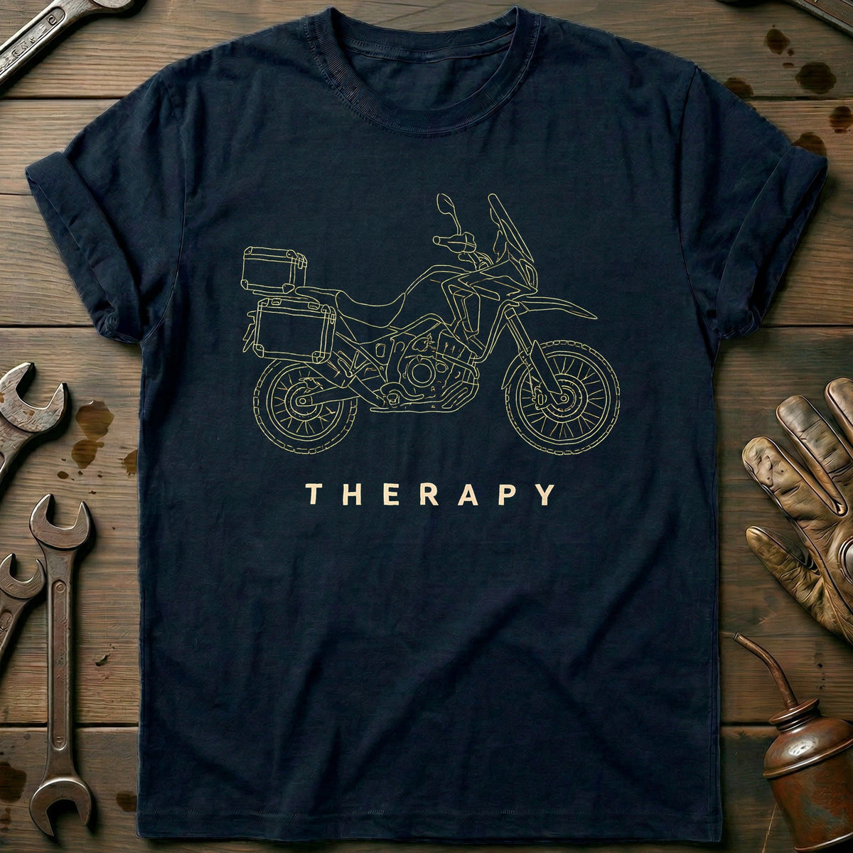 Adventure Therapy Motorcycle T-Shirt US Gift For Biker