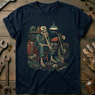 Skeleton Mechanic Motorcycle T-Shirt US Gift For Biker