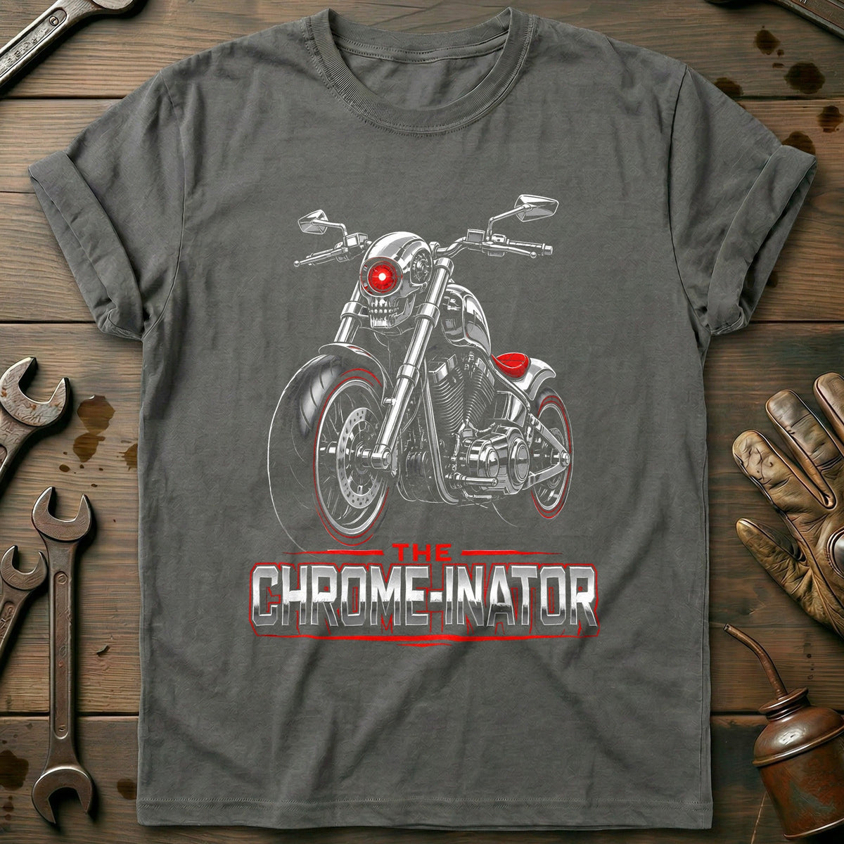 Chrome Inator Motorcycle T-Shirt AU Gift For Biker