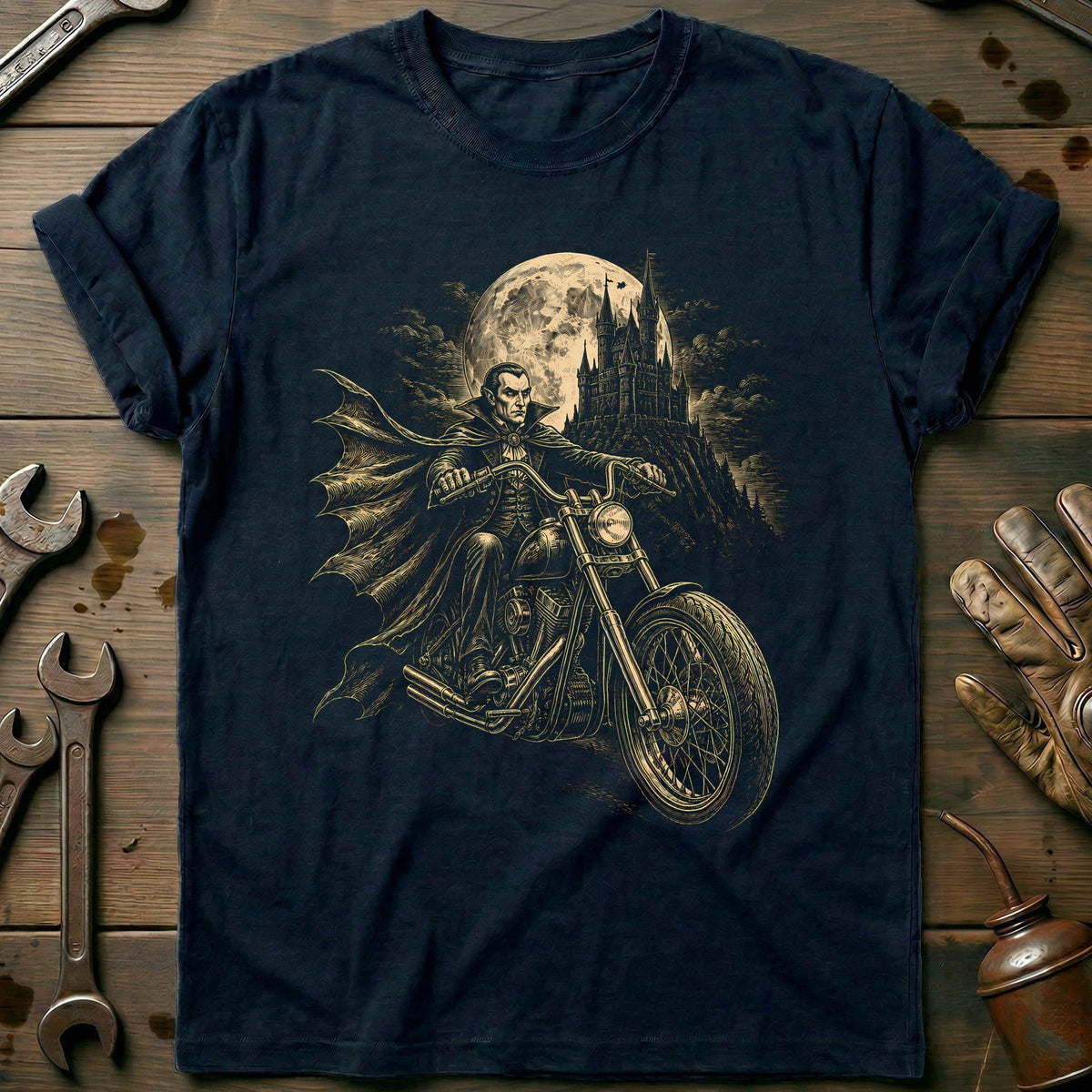 Blood and Chrome Motorcycle T-Shirt AU Gift For Biker
