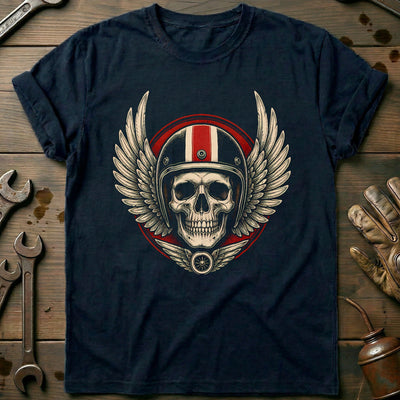 Engraved Skull Helmet Motorcycle T-Shirt AU Gift For Biker