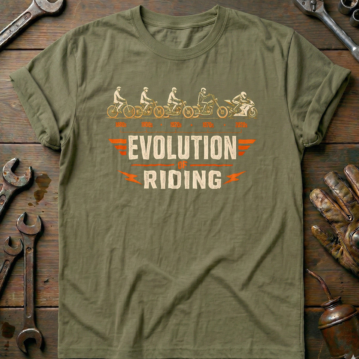 Evolution of Riding Motorcycle T-Shirt US Gift For Biker