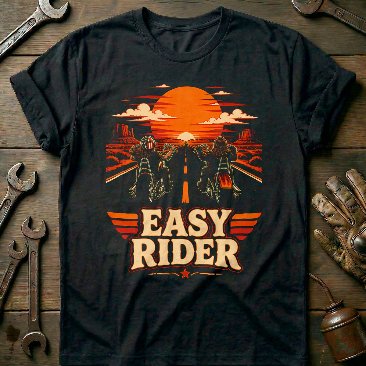Easy Rider Motorcycle T-Shirt US Gift For Biker