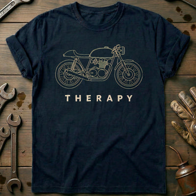 Cafe Racer Therapy Motorcycle T-Shirt US Gift For Biker