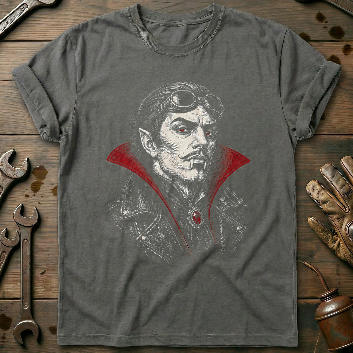Blood and Chrome Motorcycle T-Shirt US Gift For Biker