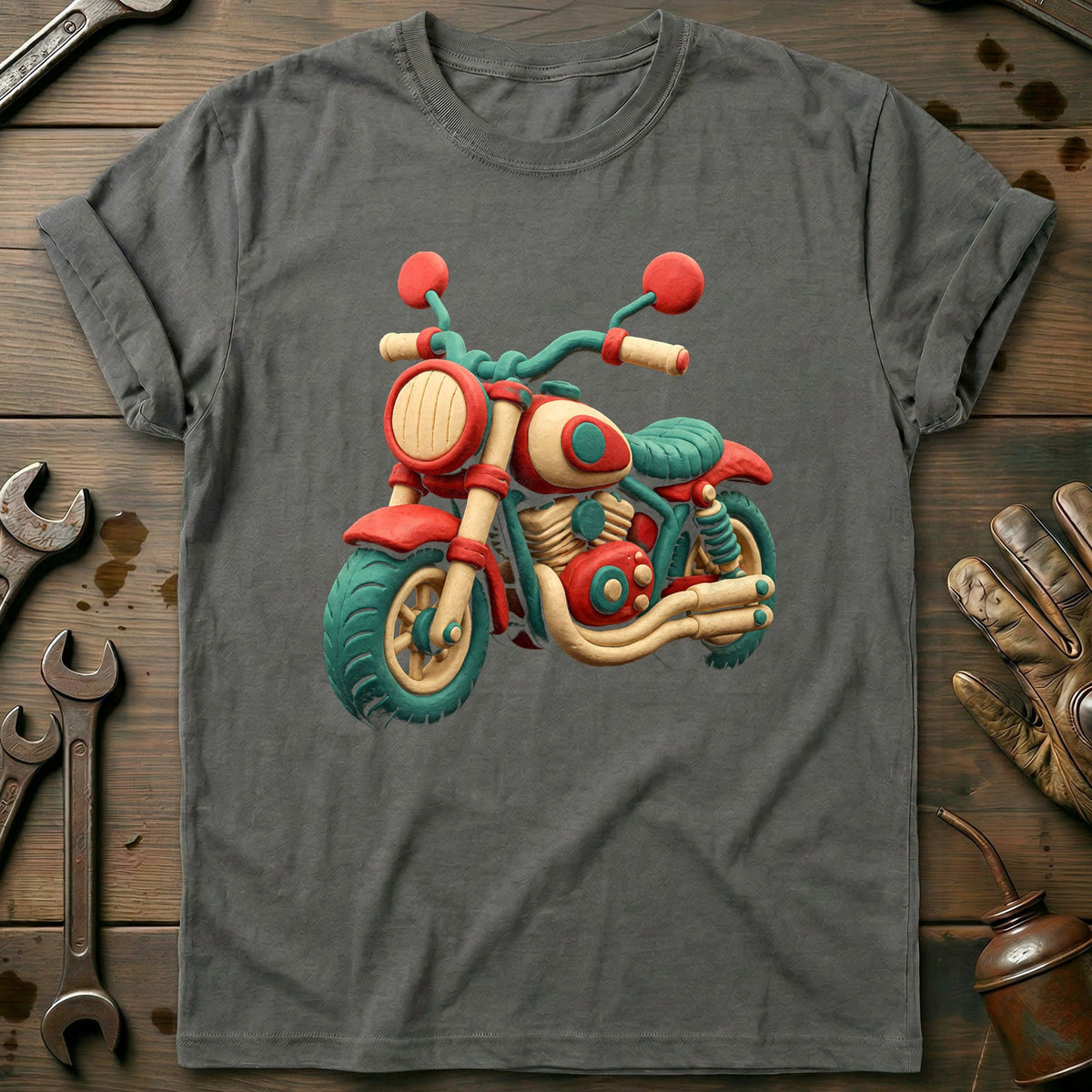 Claymation Moto Motorcycle T-Shirt AU Gift For Biker