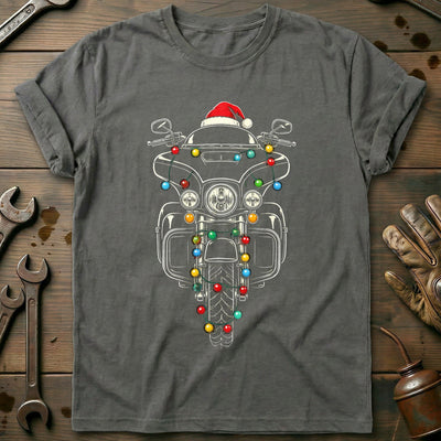 Bagger Christmas Lights Motorcycle T-Shirt Gift For Biker