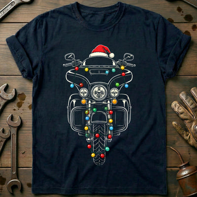 Bagger Christmas Lights Motorcycle T-Shirt Gift For Biker