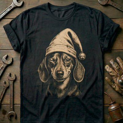 Christmas Elf Dachshund Motorcycle T-Shirt Gift For Biker