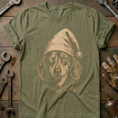 Christmas Elf Dachshund Motorcycle T-Shirt Gift For Biker