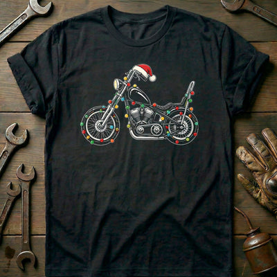 Chopper Christmas Lights Motorcycle T-Shirt Gift For Biker