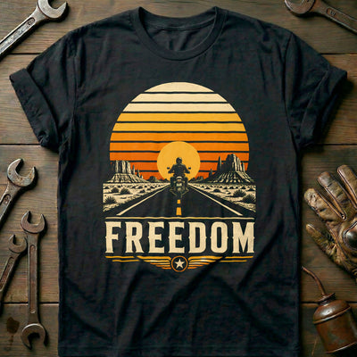 Freedom Sunset Motorcycle T-Shirt GC Gift For Biker