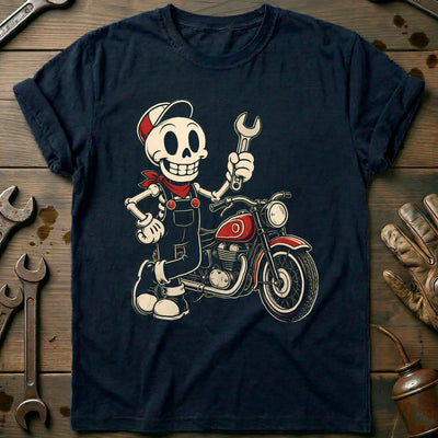 Skeleton Mechanic Mascot Motorcycle T-Shirt GC Gift For Biker