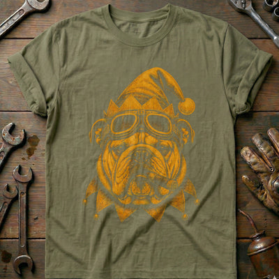 Christmas Elf Bulldog Goggles Motorcycle T-Shirt Gift For Biker
