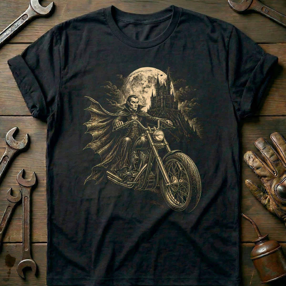 Blood and Chrome Motorcycle T-Shirt EU Gift For Biker