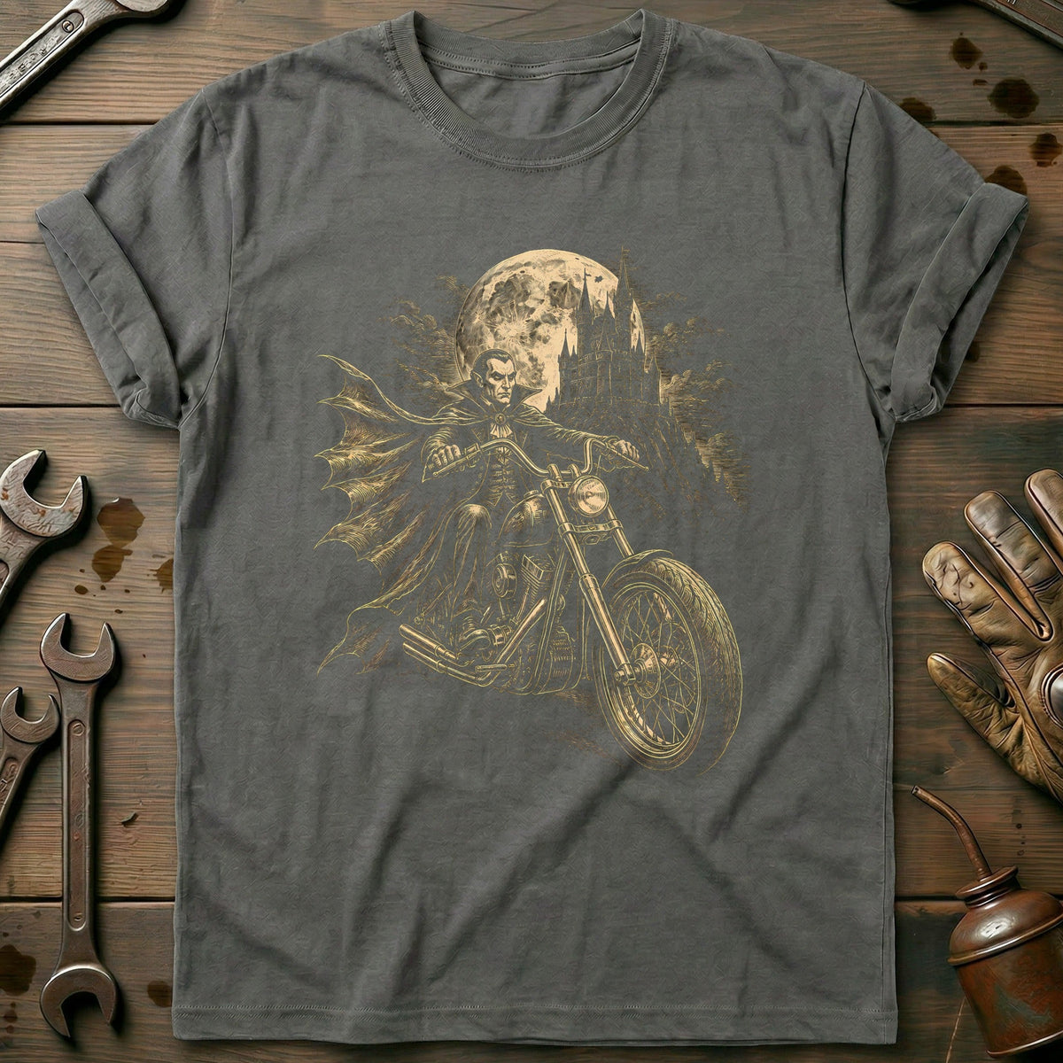 Blood and Chrome Motorcycle T-Shirt EU Gift For Biker