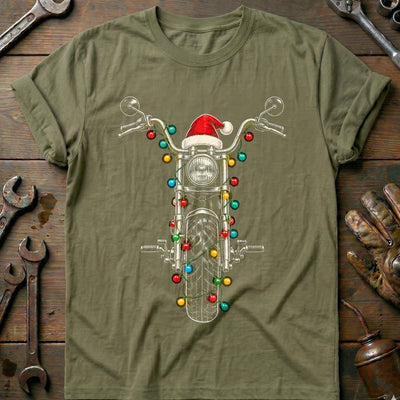Chopper Christmas Lights Motorcycle T-Shirt Gift For Biker