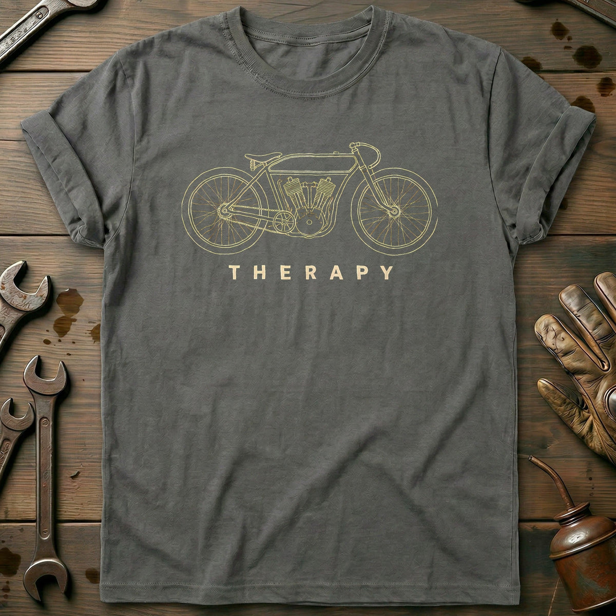 Board Track Racer Therapy Motorcycle T-Shirt GC Gift For Biker