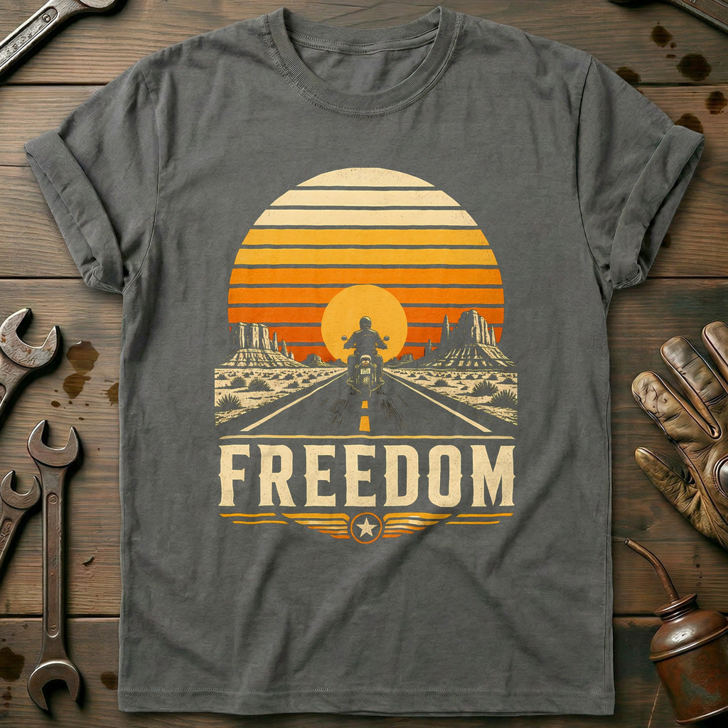 Freedom Sunset Motorcycle T-Shirt EU Gift For Biker