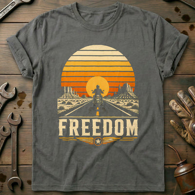 Freedom Sunset Motorcycle T-Shirt EU Gift For Biker