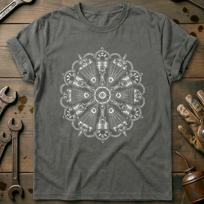 Engine Mandala Blackwork Motorcycle T-Shirt GC Gift For Biker