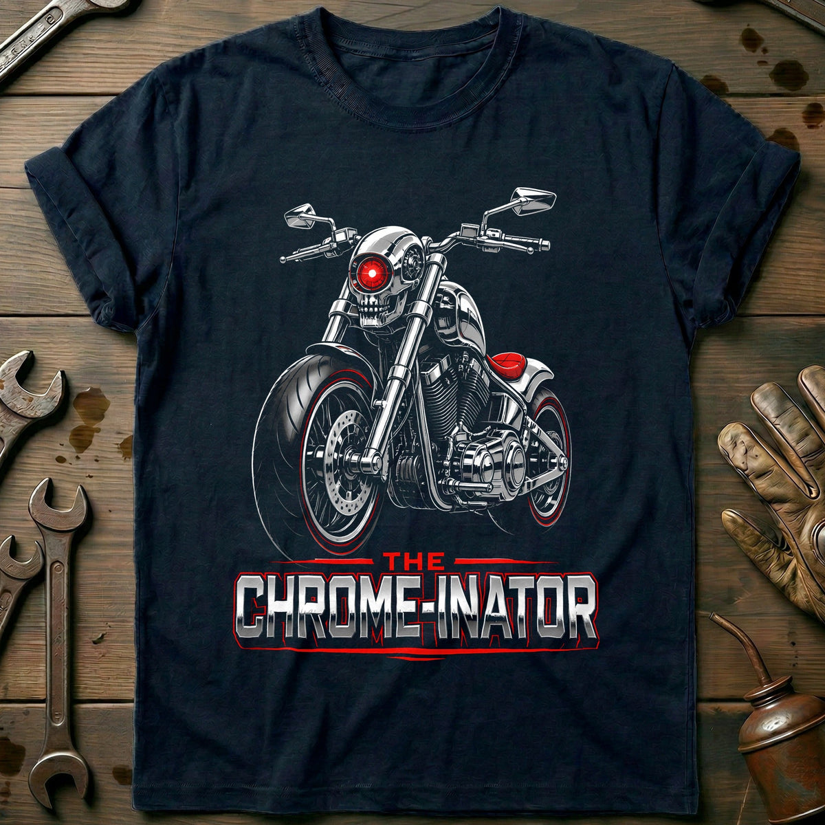 Chrome Inator Motorcycle T-Shirt EU Gift For Biker