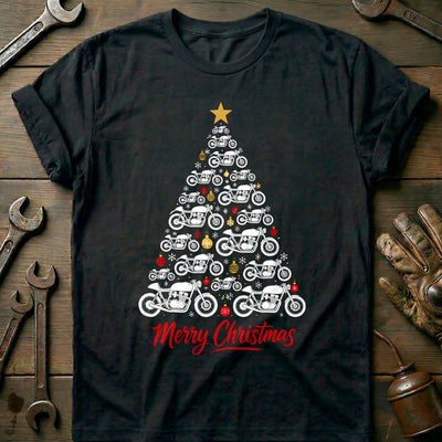 Cafe Racer Christmas Tree Motorcycle T-Shirt Gift For Biker