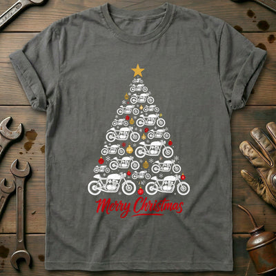 Cafe Racer Christmas Tree Motorcycle T-Shirt Gift For Biker