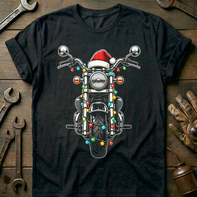 Cruiser Christmas Lights Motorcycle T-Shirt US Gift For Biker