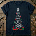 Tyres and Chains Christmas Tree Motorcycle T-Shirt Gift For Biker