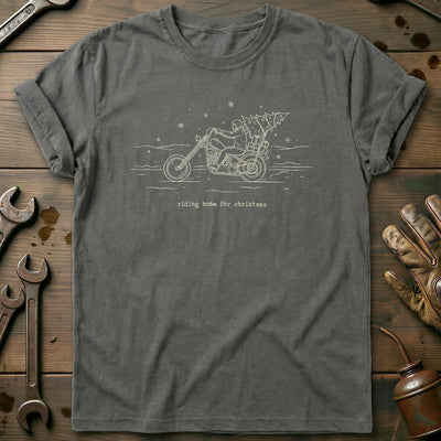 Riding Home for Christmas Motorcycle T-Shirt Gift For Biker