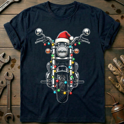 Cruiser Christmas Lights Motorcycle T-Shirt Gift For Biker