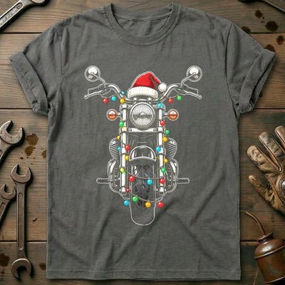 Cruiser Christmas Lights Motorcycle T-Shirt Gift For Biker