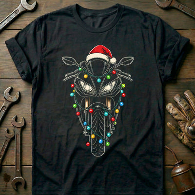 Sportbike Christmas Lights Motorcycle T-Shirt Gift For Biker