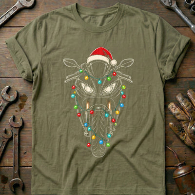 Sportbike Christmas Lights Motorcycle T-Shirt Gift For Biker