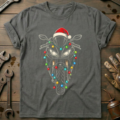 Sportbike Christmas Lights Motorcycle T-Shirt Gift For Biker