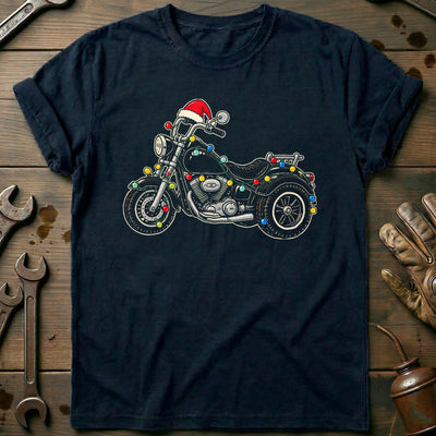 Trike Christmas Lights Motorcycle T-Shirt Gift For Biker