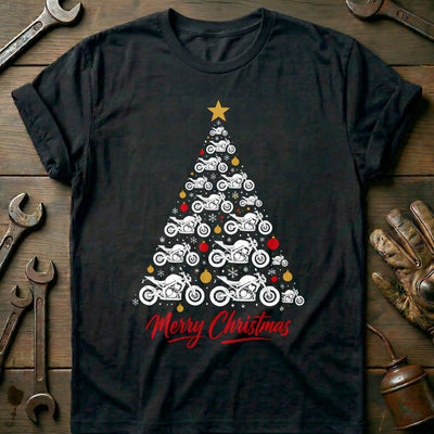 Streetfighter Christmas Tree Motorcycle T-Shirt Gift For Biker
