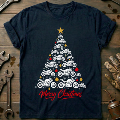 Streetfighter Christmas Tree Motorcycle T-Shirt Gift For Biker